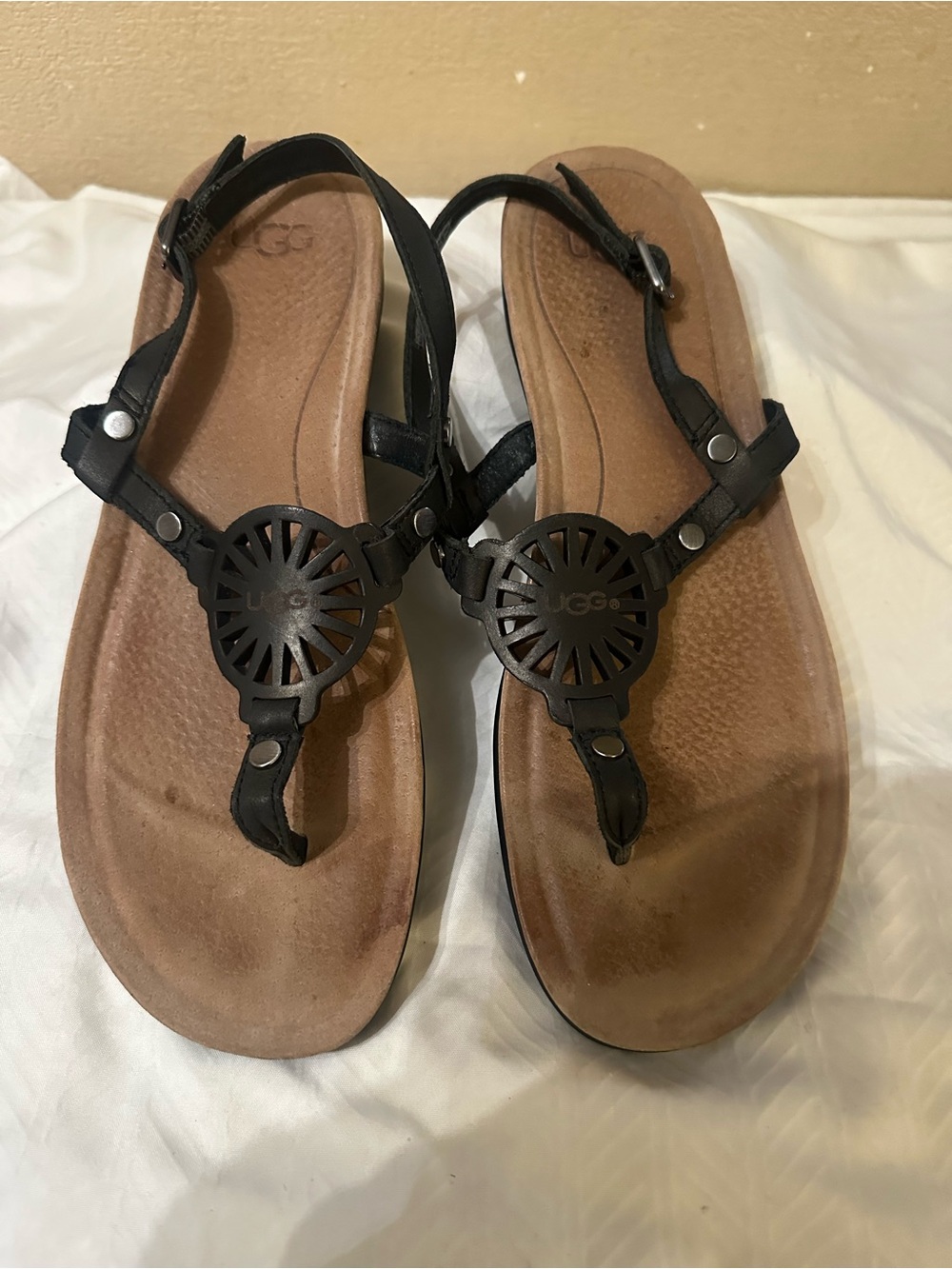 UGG Ayden II T-Strap Leather Sandals